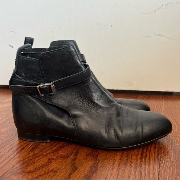 rag & bone black leather nolan ankle booties buckle closure 
size 37.5 (US 7.5) - Picture 1 of 13